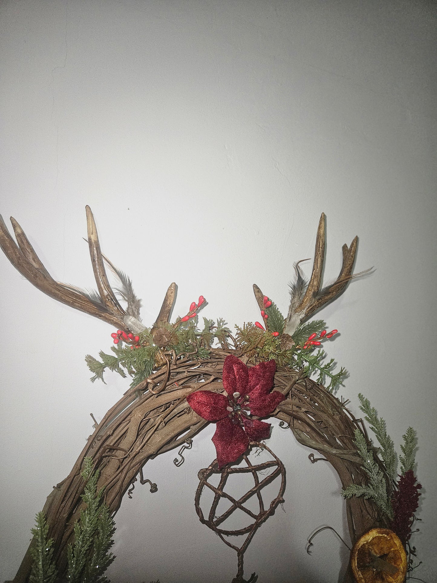 Yule Winter Solstice Crystal Infused Wreath