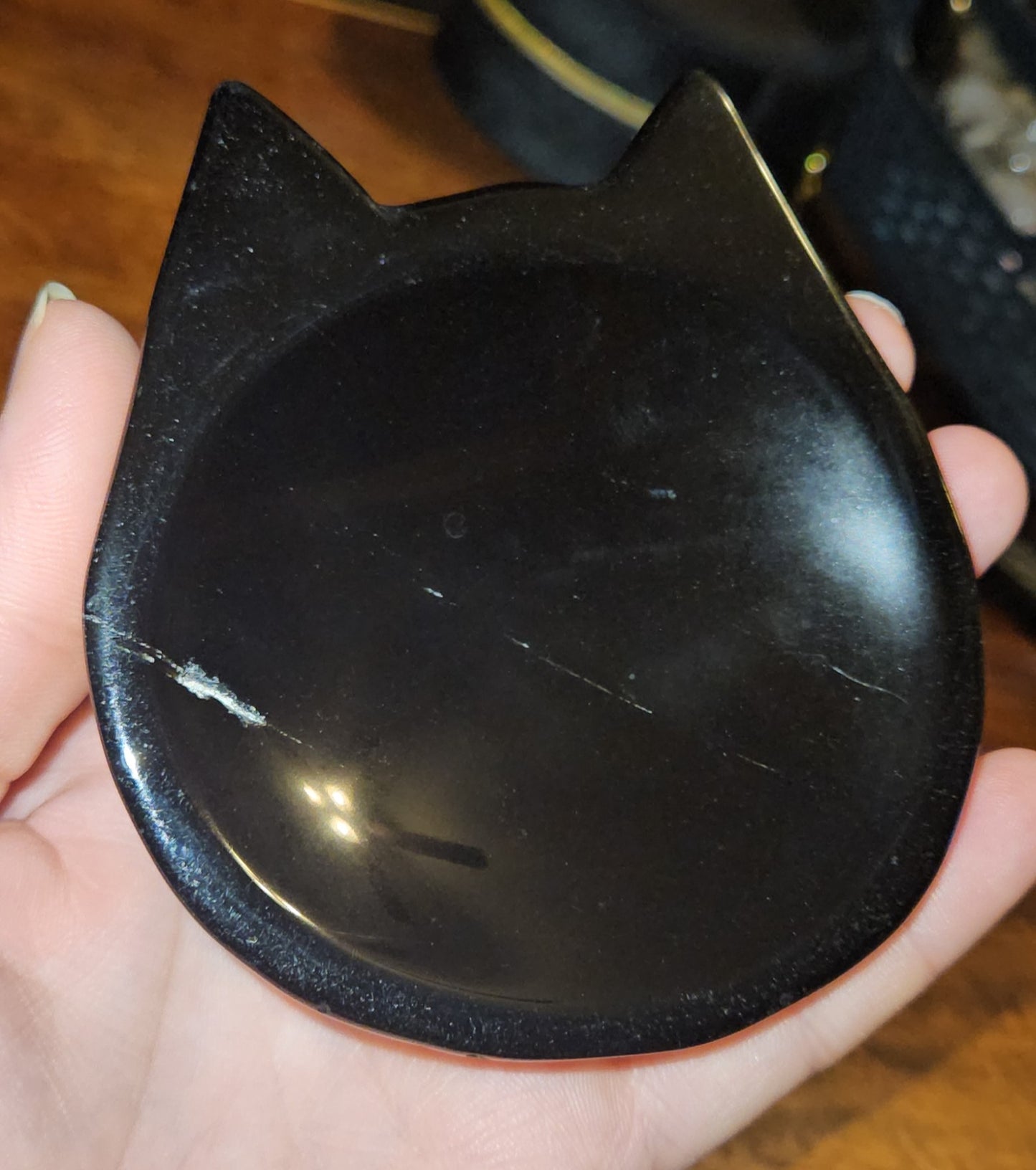 Obsidian Cat Bowl