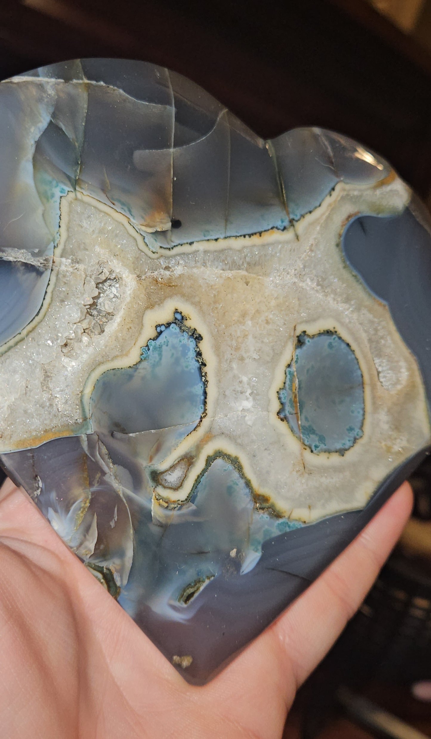 Moss/Banded Agate Heart