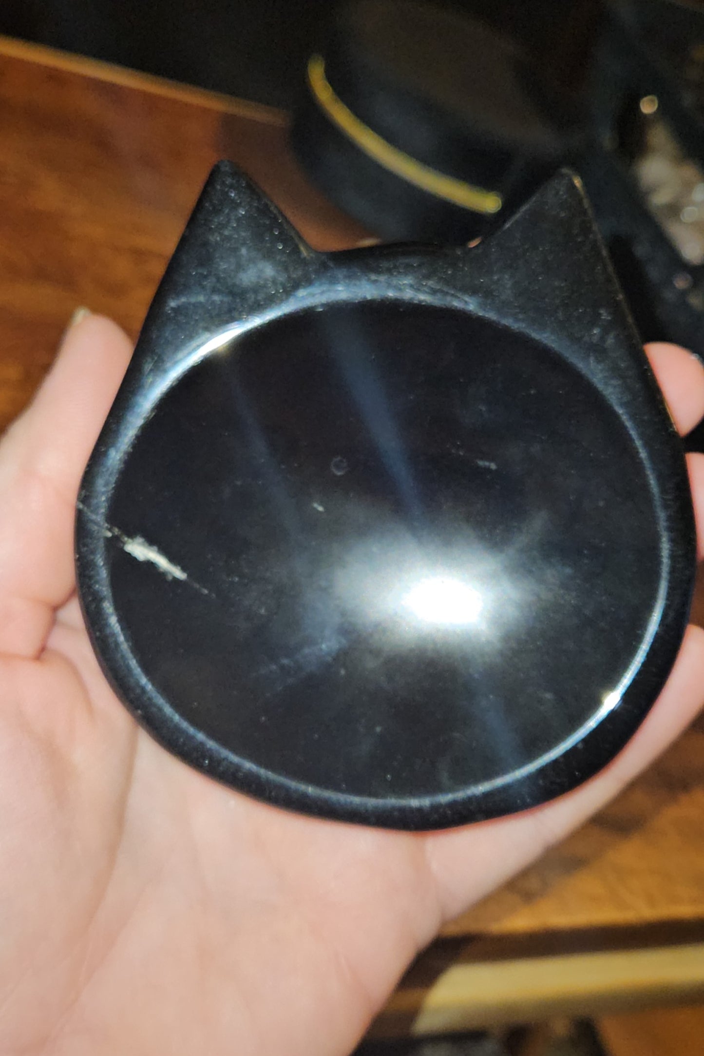 Obsidian Cat Bowl