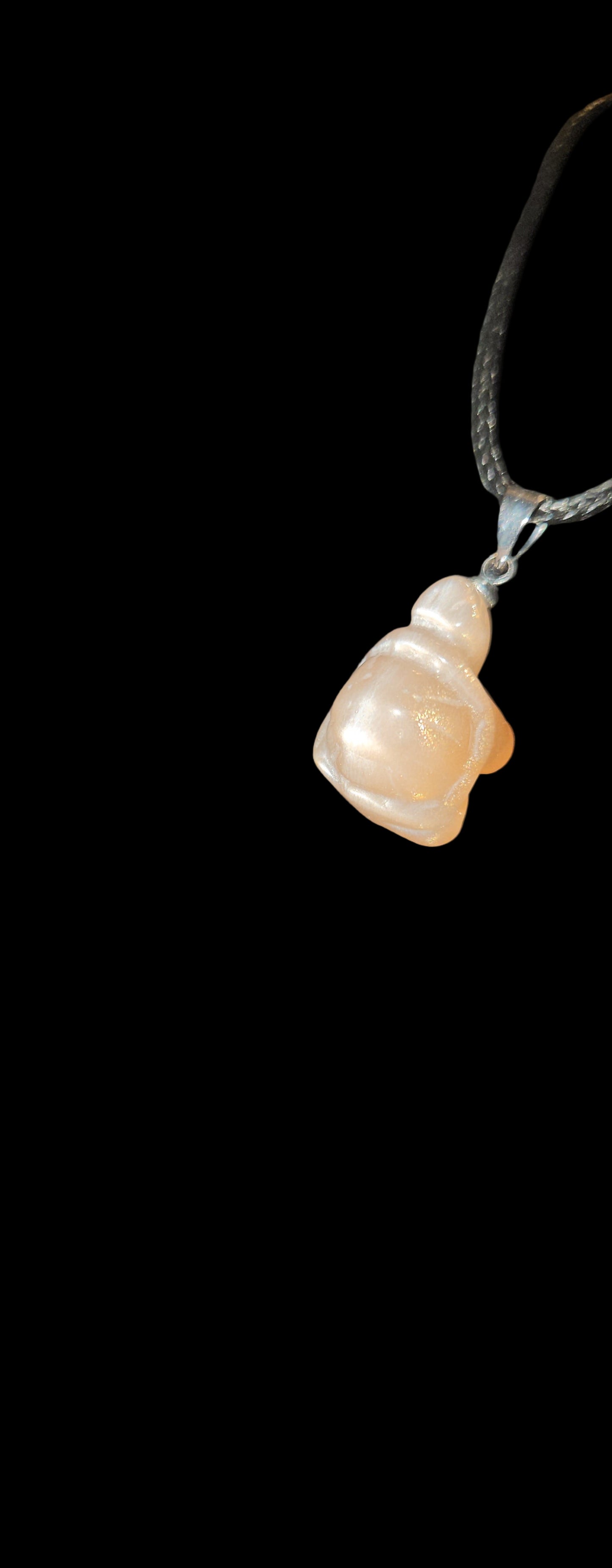 Peach Moonstone Turtle Necklace
