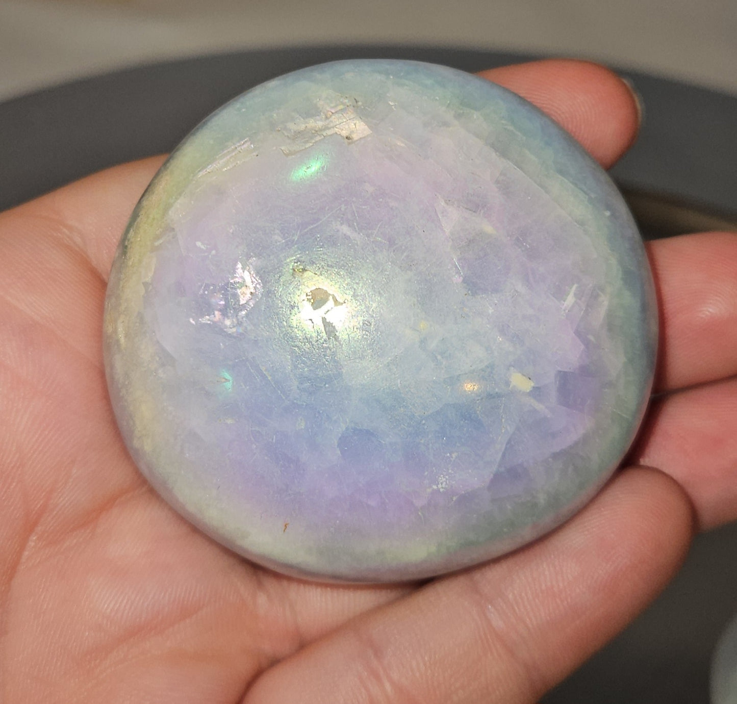 Aura Blue Calcite Palmstone