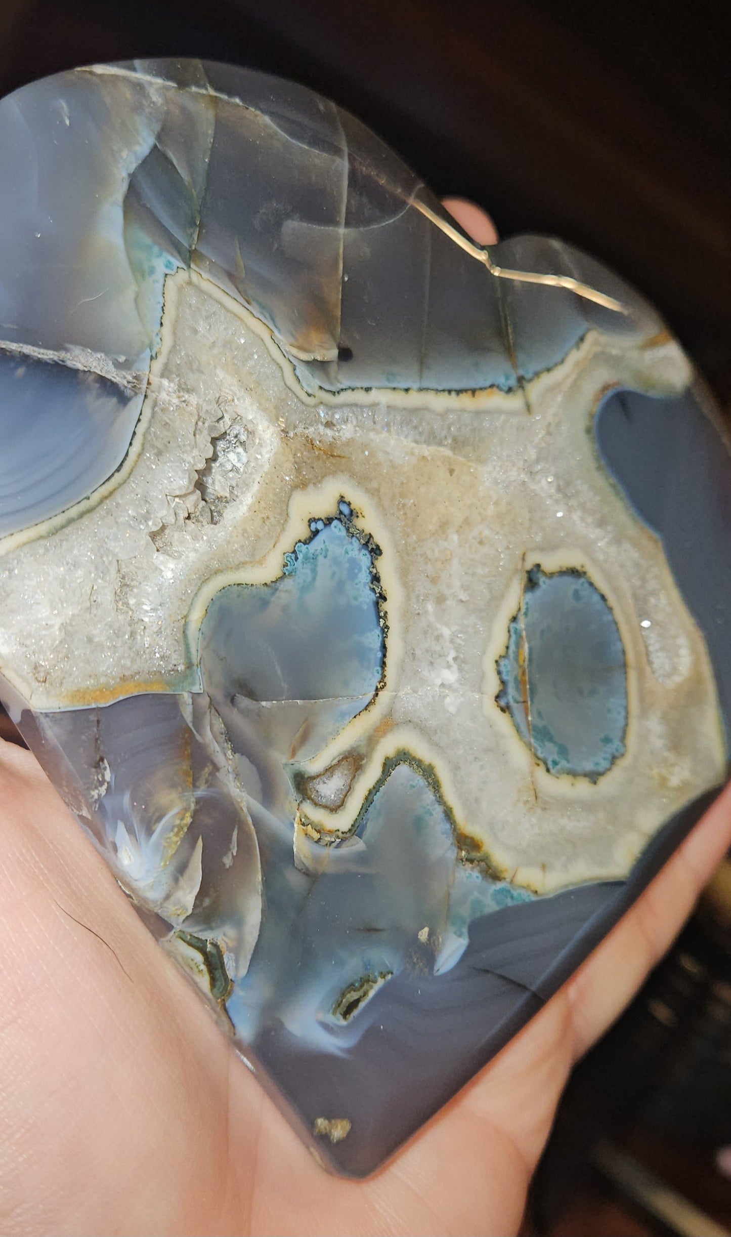 Moss/Banded Agate Heart