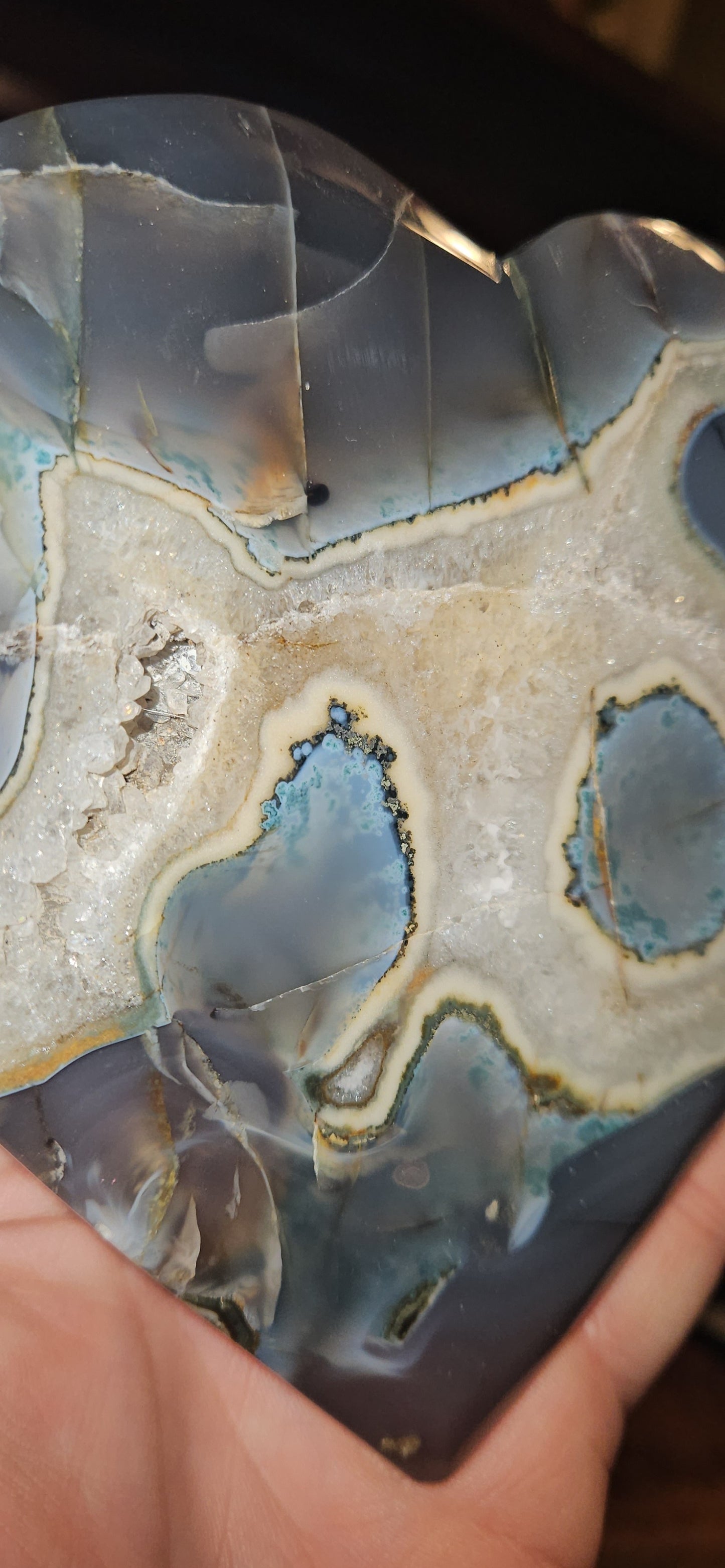 Moss/Banded Agate Heart